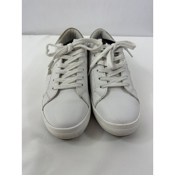 Steve Madden Starling Sneaker White Grey Suede Size 8.5 Perforated Star Accent - Picture 13 of 13